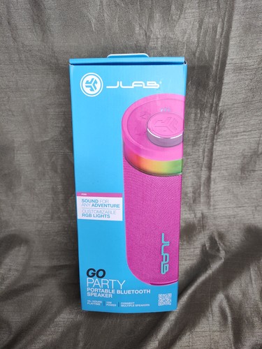 JLAB Go Party Portable Bluetooth Speaker PINK with RGB Lights Waterproof Microph - Picture 3 of 3