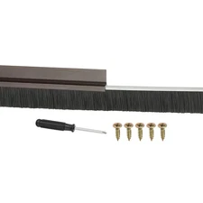 Door Brush Sweeps 0.59" x 47.24", Door Sweep for Bottom of Door, Brown/Black