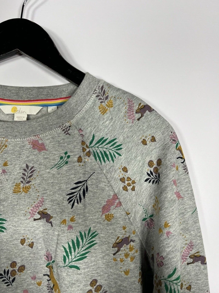 BODEN Sweatshirt - Small - Grey - Floral - Great Condition - Women’s - Imagem 2 de 4