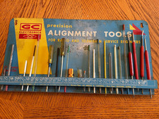 Vintage GC Electronics Alignment Tools Display Sign With Tools, Radio and TV.