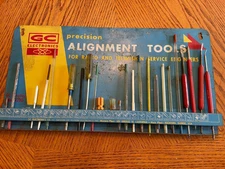 Vintage GC Electronics Alignment Tools Display Sign With Tools, Radio and TV. 