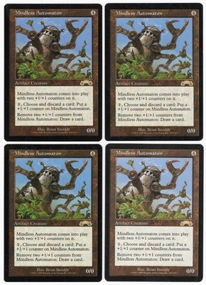 Mindless Automaton x4 4x 1998 Exodus PLAYSET Rare Artifact Creature MTG NM AZ1