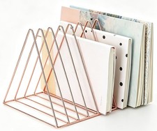 9 Slot Metal Record Holder Storage, Rose Gold Magazine Holder, Book Album