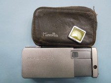 Minolta-16 Sub Miniature Camera 1:28 F 22mm W/ Leather Case  Filter WORKS 