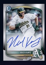 2025 TOPPS Bowman Chrome Prospect Autograph Rookie-NICK KURTZ (Bunt Dlgital card