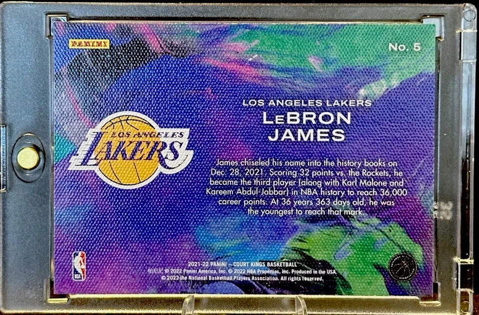 LeBron James 2021-22 Panini Court Kings Artistry In Motion #5 - Image 2 of 4