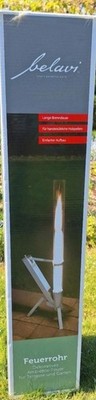 Feuerrohr Ambiente Feuersäule Belavi Fackel aus Edelstahl, Glas Pellet NEU & OVP