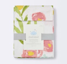 100 Cotton Fitted Crib Sheet "Water Color Floral" Cloud Island-NEW 