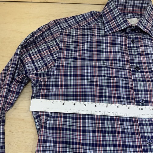 Eton Dress Shirt Mens 39 15 1/2 Slim Fit Plaid Cotton Woven Exclusivt Trunk Club - Picture 13 of 19