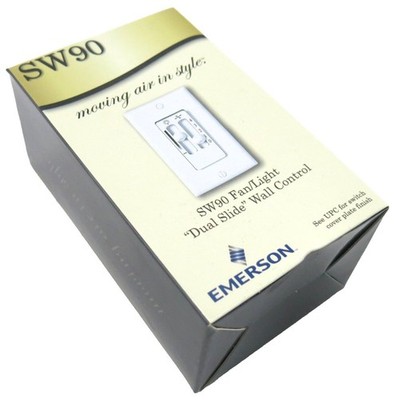 Universal Emerson fan/light Dimmer Switch 4 Speed Ceiling Fan Wall SW90 White