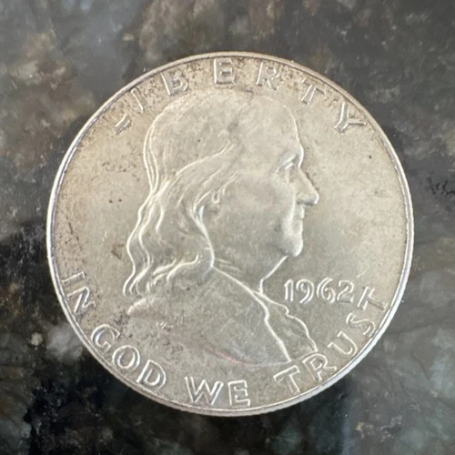 1962 Franklin Half Dollar 50C 90% Silver Business Strike Circulated Coin