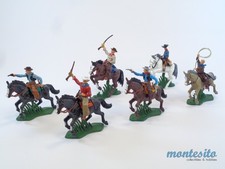 BRITAINS DSG  COWBOYS MOUNTED  6 figures  FAR WEST  PLASTIC TOY SOLDIERS