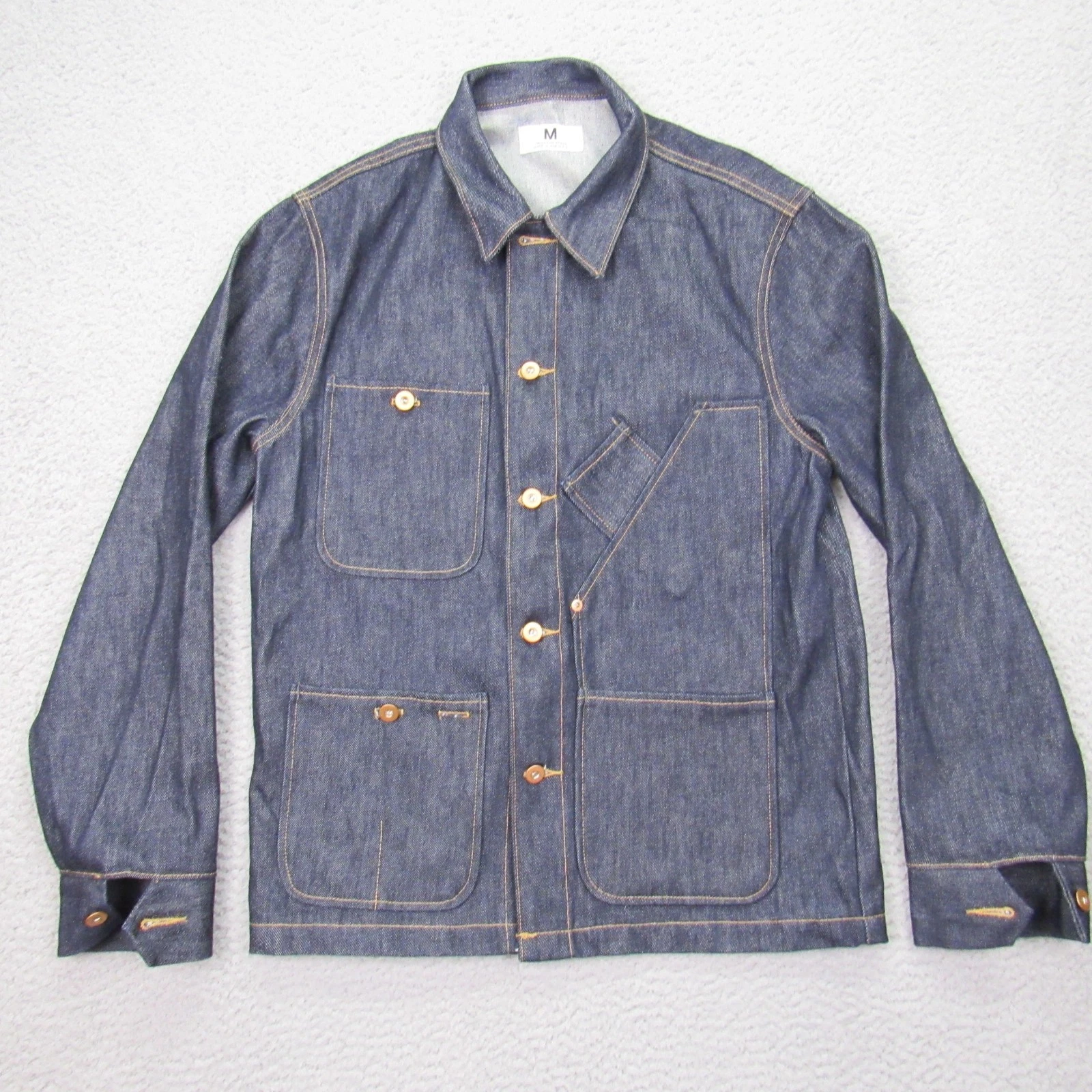 Tellason Stock Men's Size M Blue Denim Jacket Vintage Inspired Made in USA - product detail image 1