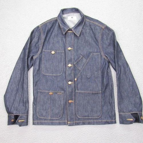 Tellason Stock Men's Size M Blue Denim Jacket Vintage Inspired Made in USA video thumbnail