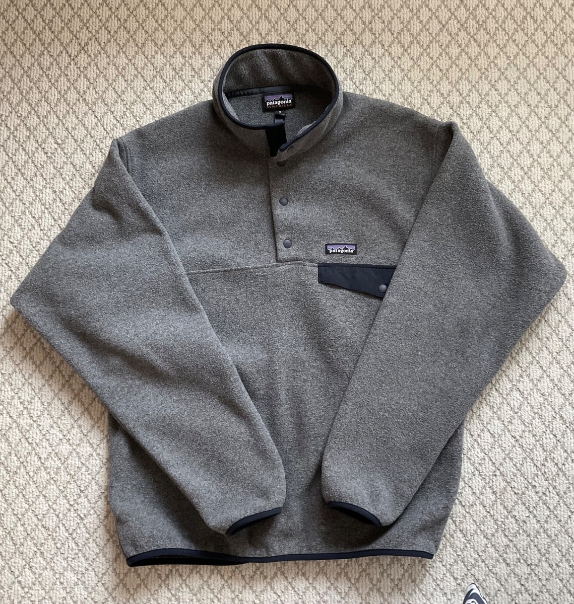 トップス patagonia Fleece SYNCHILLA Snap-T gray Shop Vintage Patagonia Synchilla Snap-T Fleece Pullover Gray made