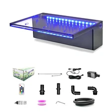 Waterfall Spillway Multi-Color LED Light Outdoor Pool Fountain, Acrylic Water...