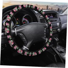Car Steering Wheel Cover Women Men Vintage Floral Blossom 15" Pink Bouquets