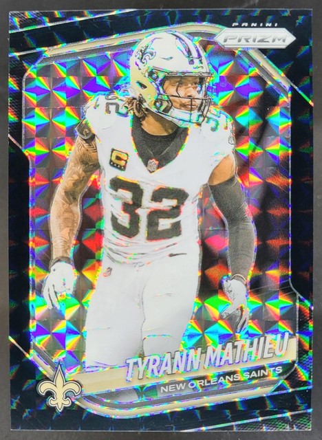 2025 Panini Prizm Tyrann Mathieu Black Finite Prizms 1/1 Saints KH
