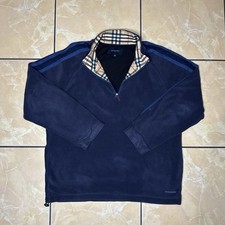 Vintage Burberry Golf Men  s Quarter Zip Sweater Blue Size Large