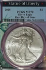 2025 PCGS MS70 AMERICAN SILVER EAGLE FIRST DAY OF ISSUE #B52839