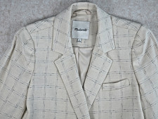 Madewell Boyfriend Blazer Lt. Gray Plaid on Cream Jacket Womens S