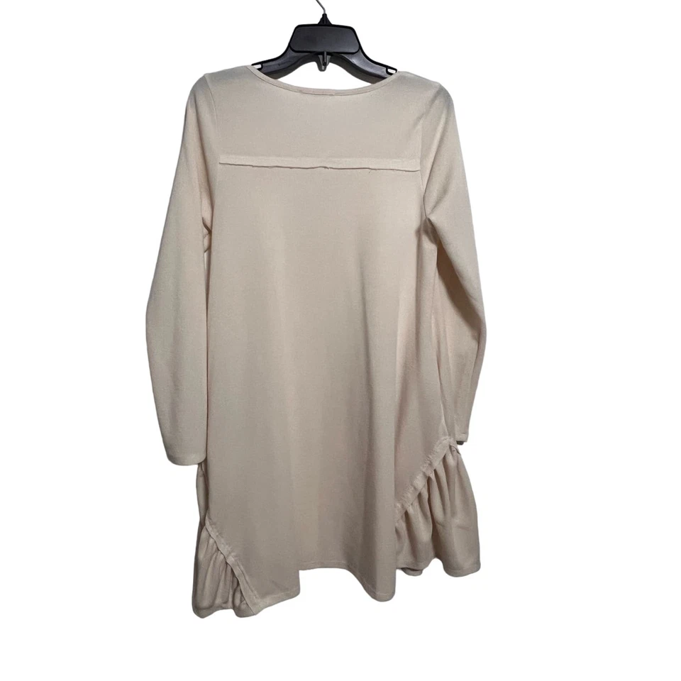 Мольберт свитер женщин маленький кремовый длинная линия трикотажа передние карманы уютный осени зимы - Изображение 2 из 2