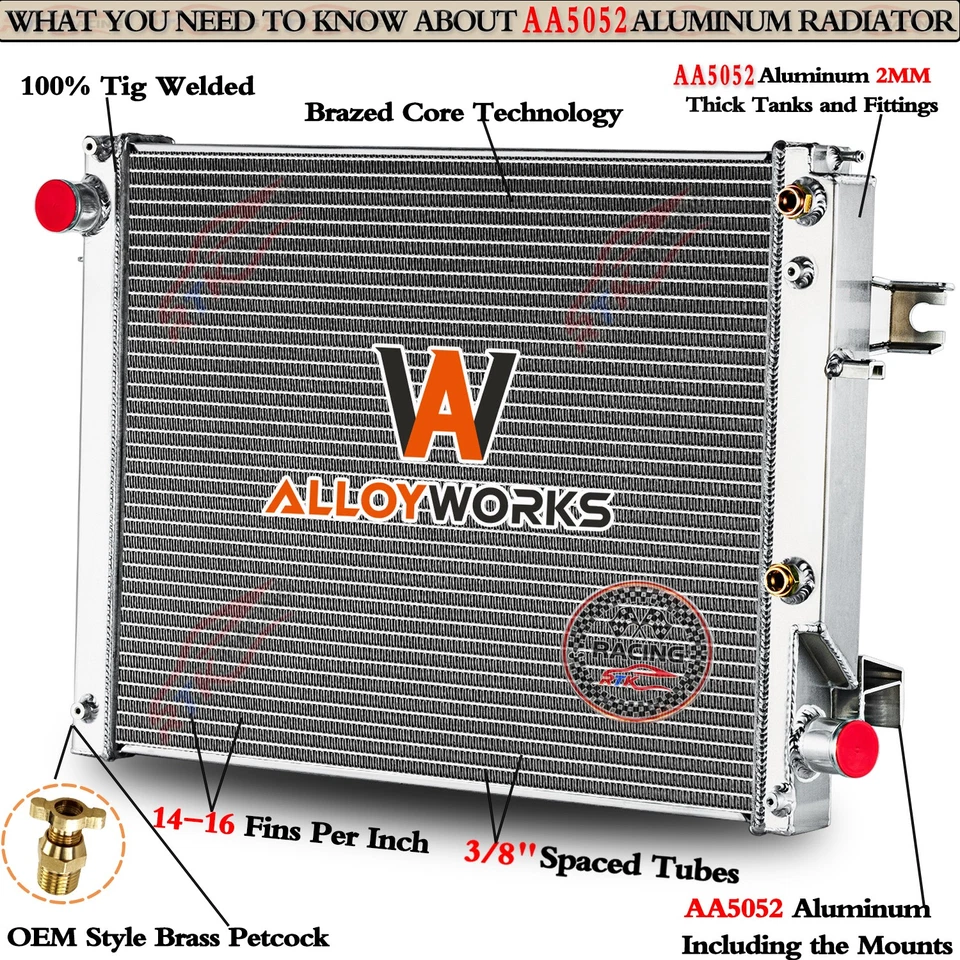 4 Row Aluminum Radiator for 2013-2018 Ram 2500 3500 4500 5500 6.7L Diesel Foto 2 de 4