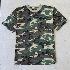 Vintage 90s Sasquatch Camo Pocket T Shirt Size Large XL Made In USA Essentials