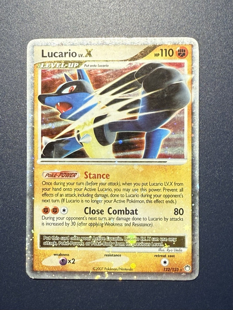 Lucario LV.X 122/123 Mysterious Treasures Holo MP 2007 HOLO BLEED