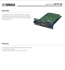 Yamaha I/O MY16-AE Digital AES Interface-AES/...