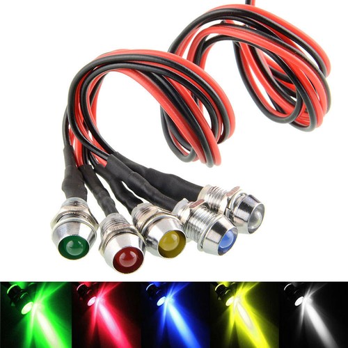 Car Boat 12V 8mm LED Indicator Light Pilot Dash Dashboard Panel Warning Lamp A - Picture 2 of 10