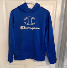 Boys Champion Blue Pullover Hoodie Sweatshirt Size Youth XL 14 - 1070