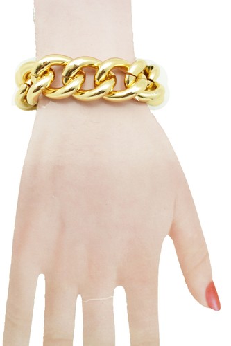 Women Bracelet Gold Metal Chunky Chain Thick Links Wrist Fashion Jewelry Sexy - Picture 8 of 12