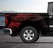 Dark Red Smokey Skulls Truck Wrap Vinyl Bed Side Graphic Decal Tailgate DSPS