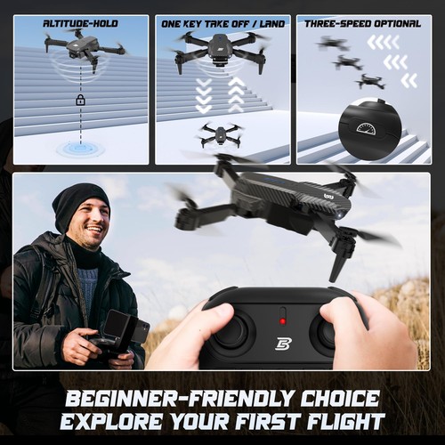Drone with 1080P Camera for Adults and Kids - Foldable FPV Remote Control Mini Q - Picture 6 of 7
