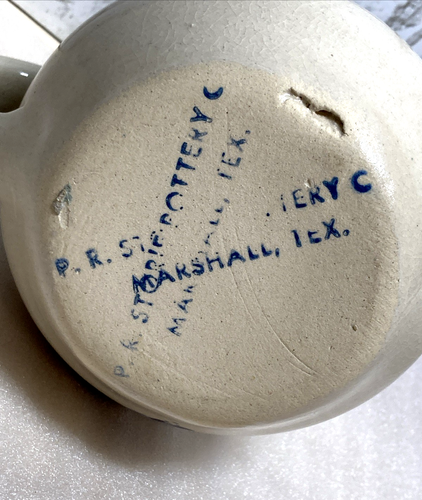 Floral Heart Pottery SMALL 4" Pitcher P. R Storie Pottery Made In Marshall Texas - Picture 8 of 10