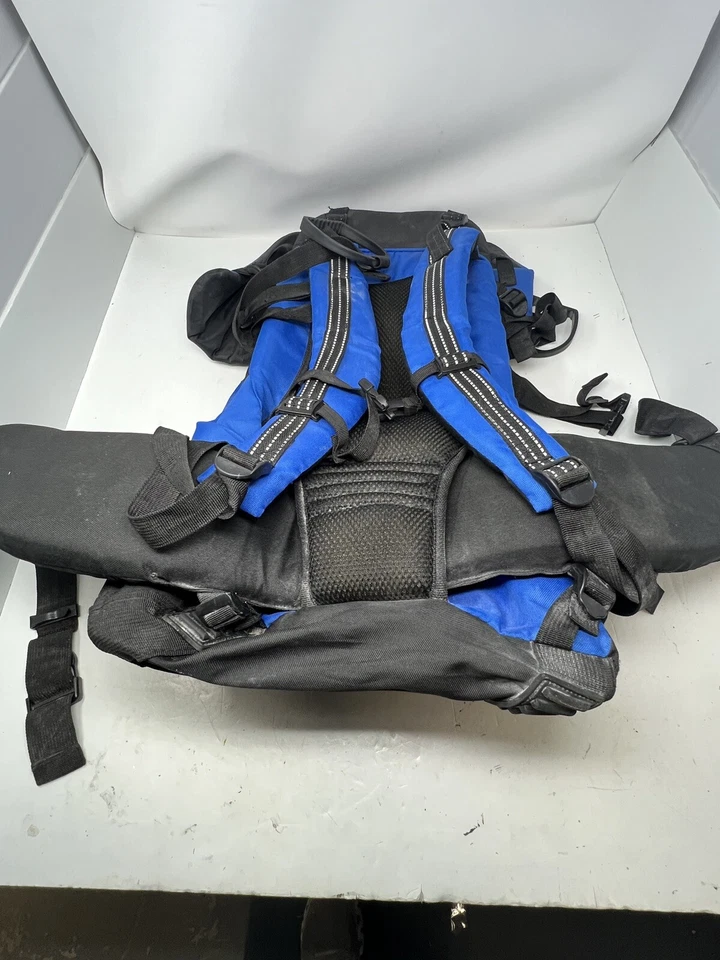 轻便儿童背带远足背包蓝色黑色 — 第 2/4 张图片