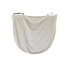 Oval Ivory Sateen Tablecloth Floral Pattern 98x60