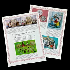 Early Paper Toys with Movement Vintage History Article 5 Pages with Photos
