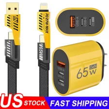 65W Fast USB Type C Charging Wall Charger For Samsung iPhone Android Phone