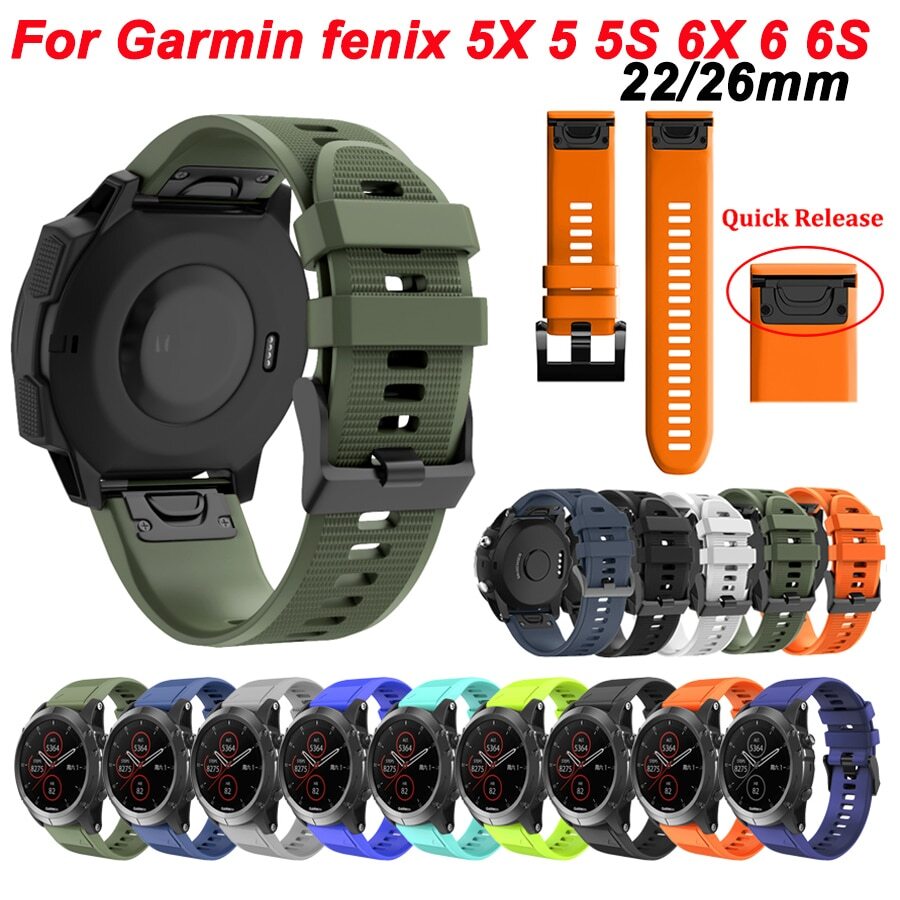 Quick Release Strap For Garmin Fenix 6X 6S 7X 5X 5S 935 945 Silicone  Band