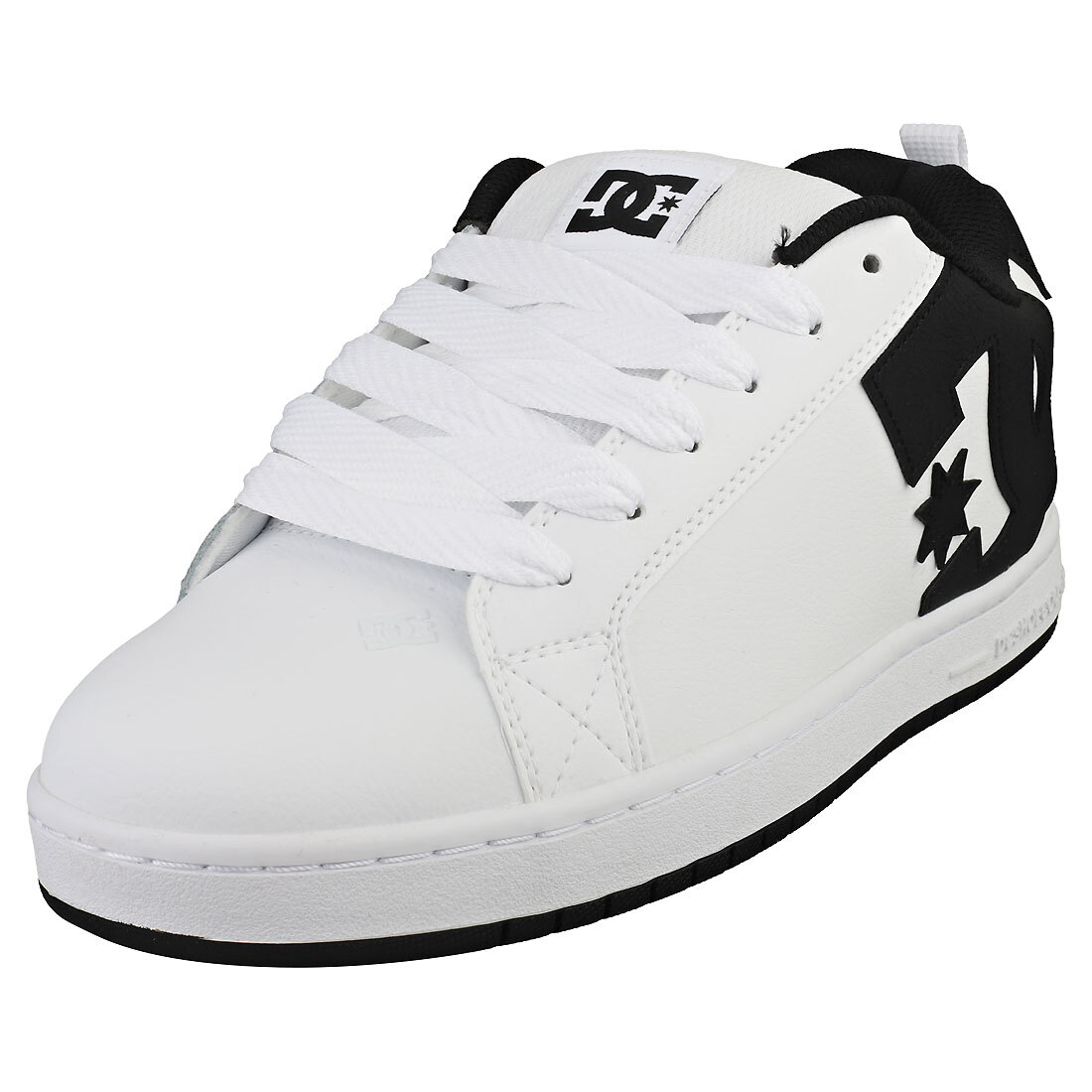 DC Shoes COURT GRAFFIK Uomo - Sneakers da Skate in Pelle Bianco e Nero - 42.5 EU