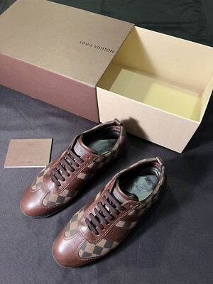LOUIS VUITTON MONOGRAM CHECKERED SHOES SNEAKERS 8.5 FITS LOUIS VUITTON MONOGRAM CHECKERED SHOES SNEAKERS 8.5 FITS