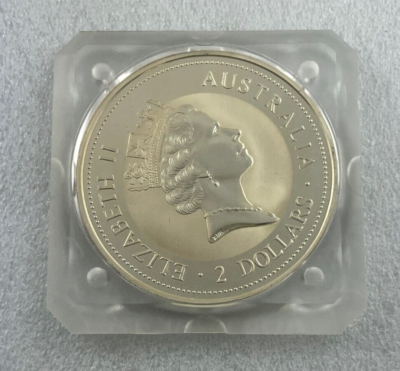 1995 Australian Kookaburra 2oz Perth Mint 99.9% Silver Coin - Nice