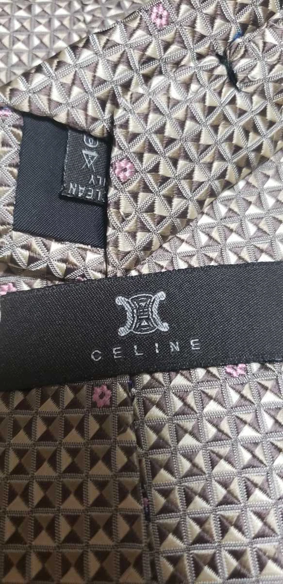 CELINE cravatta uomo seta originale usata cravatta abito classico lusso multicolore #24