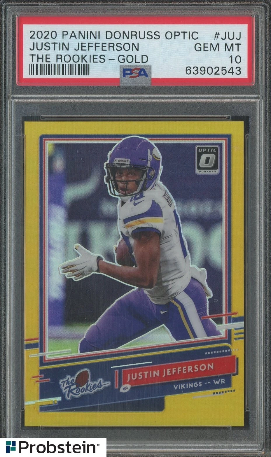 Justin Jefferson Panini Donruss Optic the Rookies #JUJ Gold