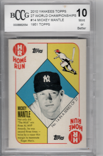 2010 Topps Yankees 27 World Championships #14 Mickey Mantle - 第 1/2 張圖片