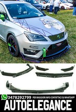 SEAT IBIZA 6J 2008-2017 SPLITTER PARAURTI ANTERIORE NERO LUCIDO LOOK RS 0037