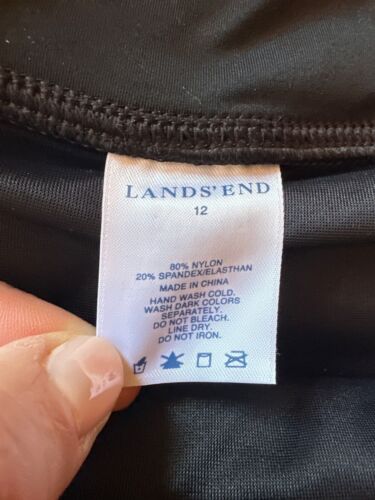 Lands End Damen schwarz Schwimmrock mit integriertem Slip Größe 12 Nylon & Elasthan - Bild 2 von 4