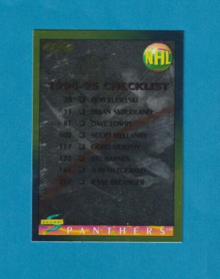 1994-95 Score GOLD LINE parallel # 267 Checklist PANTHERS & WHALERS